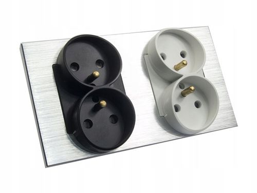 GNIAZDO PODWÓJNE SZKLANE GNIAZDKO Z BOLCEM CZARNE B-LINE ELEKTRYCZNE SZKŁO na Arena.pl