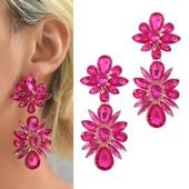 Długie efektowne kolczyki malinowe fuksja okazałe zjawiskowe podłużne GLAM