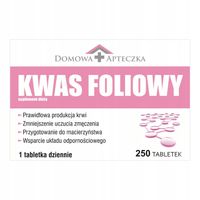 Kwas Foliowy 400 µg Witamina B9 250 TABLETEK Suplement Diety Odporność