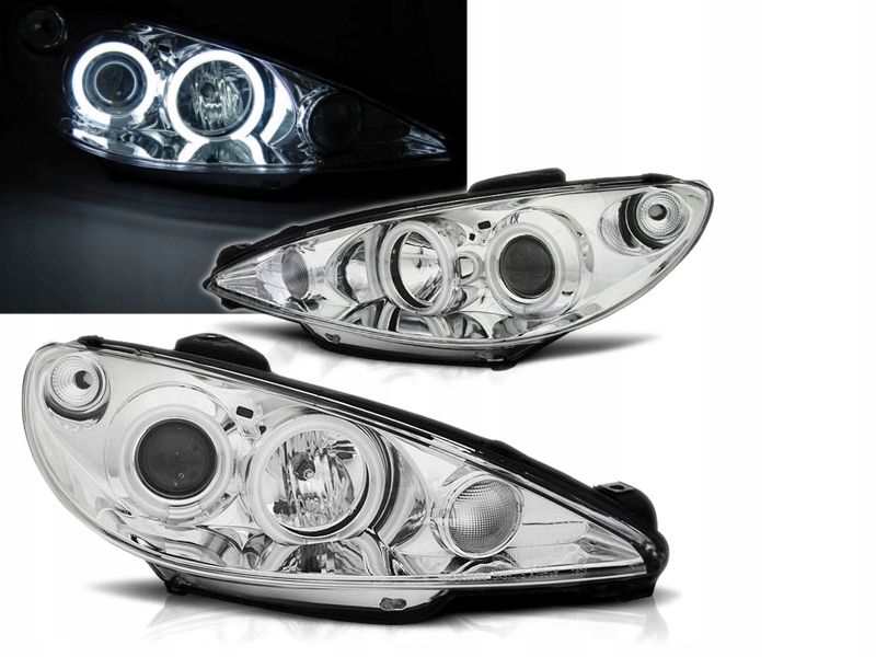 Lampy Reflektory PEUGEOT 206 od 2002- RINGI CCFL zdjęcie 1
