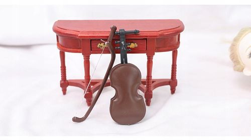 Mini Skrzypce dla Lalki miniaturowy instrument strunowy DOLLHAUSE Kukiełki na Arena.pl