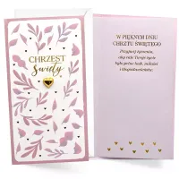 Karnet Chrzest Różowy