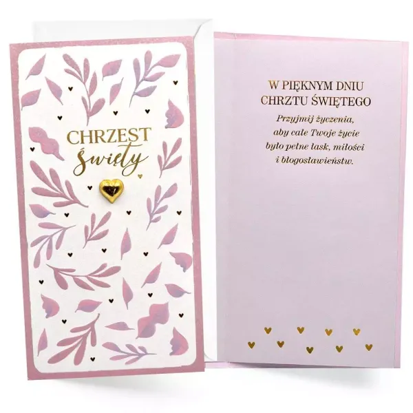 Karnet Chrzest Różowy zdjęcie 1