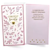 Karnet Chrzest Różowy