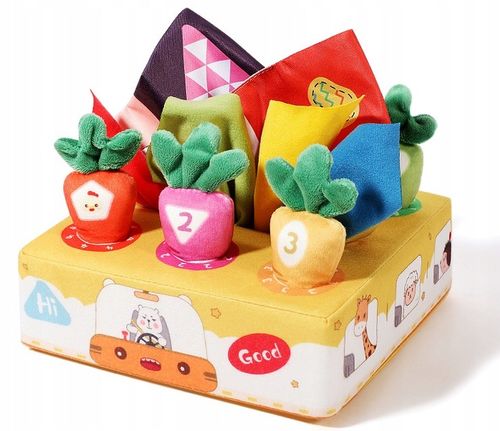 SORTER PUDEŁKO Z CHUSTECZKAMI MARCHEWKI PLUSZOWE MONTESSORI SENSORYCZNE na Arena.pl