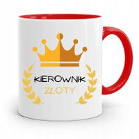 Kubek Czerwony Dla Kierownika Kierownik Złoty Z Nadrukiem Ze Zdjęciem