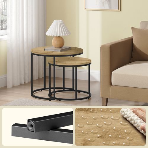 Stolik kawowy okrągły 2szt - artisan / nogi czarne na Arena.pl