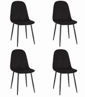 Krzesło tapicerowane COMO czarne aksamit 4 szt. loft nowoczesne