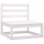 VidaXL Ogrodowa sofa środkowa, biała, lite drewno sosnowe