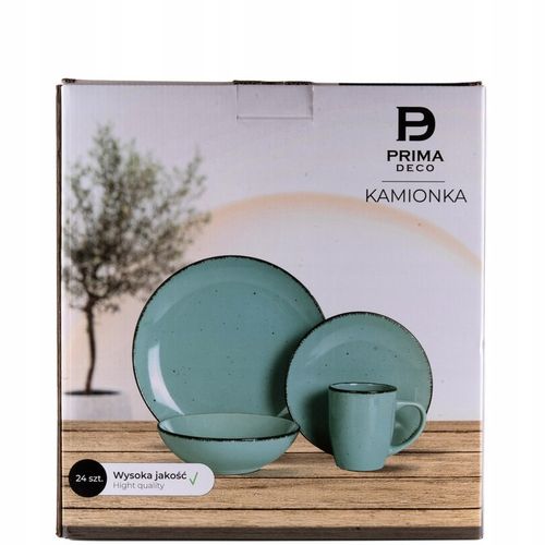 SERWIS OBIADOWY + 6 KUBKÓW KOMPLET OBIADOWO-KAWOWY 24 EL. KAMIONKA TURKUS na Arena.pl