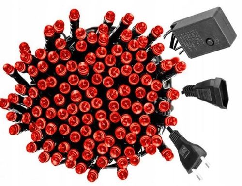 Lampki Choinkowe Świąteczne Czerwone 500 Led 40m Świąteczne Łańcuchy na Arena.pl