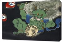Obraz 70x50cm Demon, Sekka Japoński Vintage do Salonu