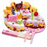 Drewniane ciasto tort do krojenia na rzepy dla dzieci zabawa w urodziny
