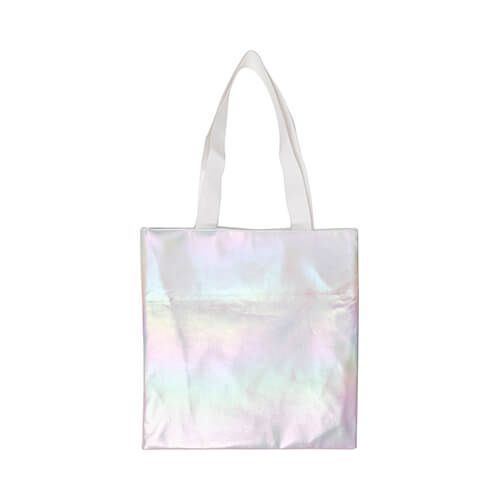 Torba 34 x 36 cm do sublimacji - efekt holo - biały zdjęcie 1