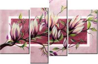 130CM 85 OBRAZ 4 ELEM SŁODYCZ MAGNOLII PUDROWYM RÓŻU ŚCIENNY