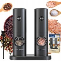 ELEKTRYCZNY MŁYNEK DO SOLI I PIEPRZU PRZYPRAW REGULACJA PODSTAWKA