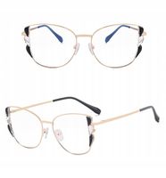 ZŁOTE Damskie Okulary Zerówki do KOMPUTERA Blue Light UV OPRAWKI Flexy OCHR