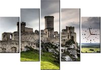 105CM 150CM ZEGAR 5 ELEM ZAMEK OGRODZIENIEC DRUK OBRAZ