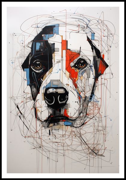 Plakat 67,5x100cm Przyrysowany Psiak zdjęcie 3