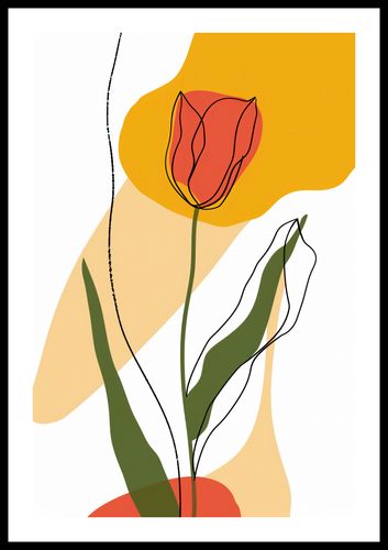 Plakat 40x60cm Przerysowany Tulipan na Arena.pl