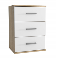 SZAFKA NOCNA Z SZUFLADAMI SONOMA/BIAŁA 48x65 nowoczesna szafka do sypialni