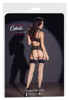cottelli legwear pończochy beżowe z czarnym szwem i kokardką 20 den