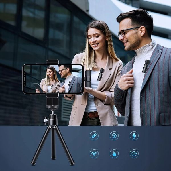 MIKROFON KRAWATOWY BEZPRZEWODOWY IPHONE BLUETOOTH USB C DO TELEFONU ANDROID zdjęcie 7