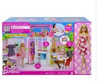 Zestaw kompaktowy domek + lalka Barbie