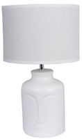Lampa ceramiczna biała twarz z białym abażurem