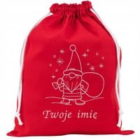 Worek na prezent skrzat na Boże Narodzenie, opakowanie na prezent eko