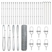 Ogrodzenie z słupkami Srebrny 0.4 x 50 m Stal pokryta PCV