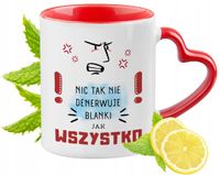 Dla Blanki Kubek Czerwony Z Uszkiem W Kształcie Serca Na Prezent