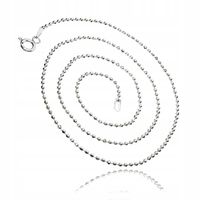 Srebrny łańcuszek 925 kulki 1 mm biżuteria na prezent - 45 cm