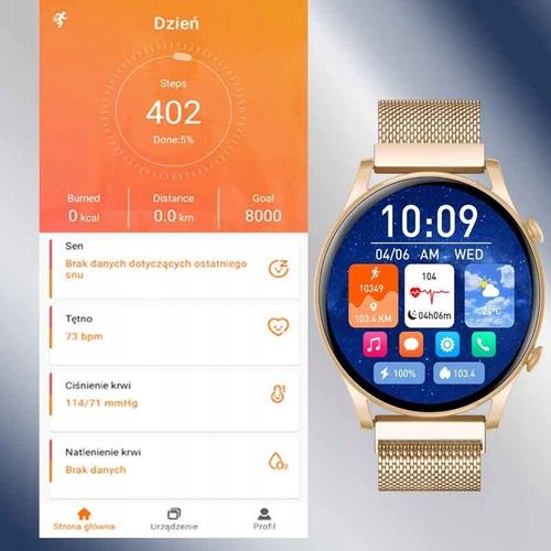 SMARTWATCH ZEGAREK DAMSKI POLSKIE MENU ROZMOWY SPORT SMART WATCH 4 PASKI na Arena.pl