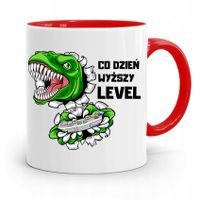 Kubek Czerwony Śmieszny Zabawny Wyższy Level Z Nadrukiem Ze Zdjęciem