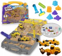 Zestaw Konstrukcyjny Dźwig Piasek Kinetyczny Pojazdy Budowlane dla Dzieci