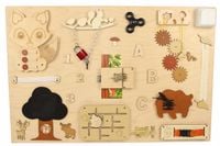 Tablica Manipulacyjna XXL sensoryka "LAS" zwierzęta Montessori 75 X 50cm PL