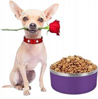 MISKA DLA PSA STAL NIERDZEWNA FIOLETOWA 1,18L ANTYPOŚLIZGOWA