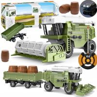 KOMBAJN ZDALNIE STEROWANY Z PRZYCZEPĄ MASZYNA ROLNICZA RC 2X HEDER PILOT