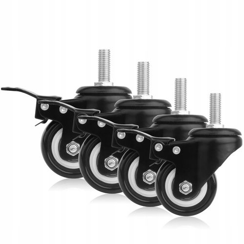 ZESTAW JEZDNY KÓŁKA OBROTOWE 50mm KOŁA MEBLOWE ŚRUBA M8 4szt Z na Arena.pl