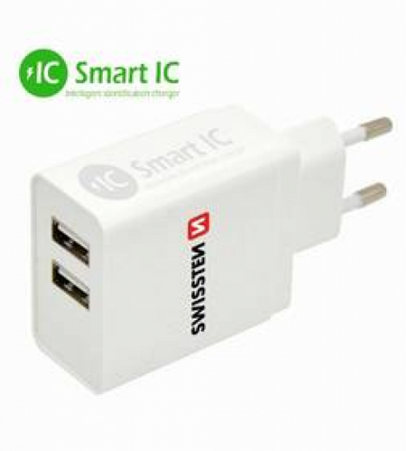 Ładowarka do sieci Swissten 2x USB 3,1A Biała na Arena.pl