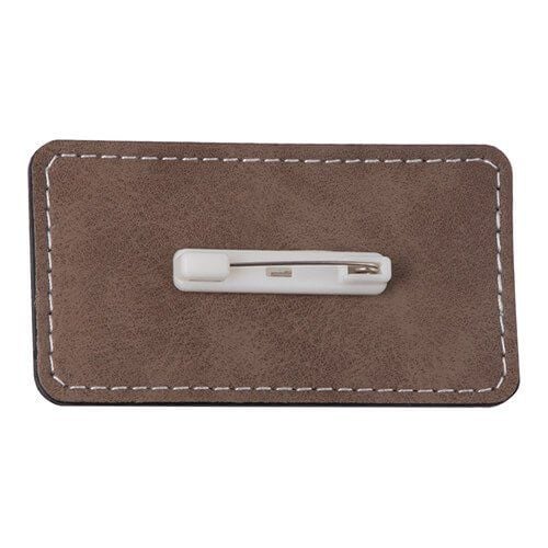 Identyfikator skórzany 8,2 x 4,4 cm do sublimacji - szary na Arena.pl