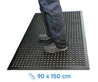 Mata antyzmęczeniowa przeciwzmęczeniowa antypoślizgowa czarna 90x150cm