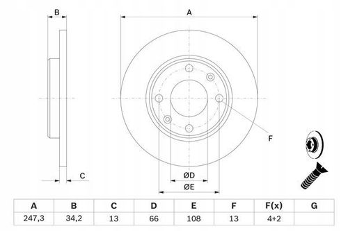 TARCZA HAM PRZOD 247X13 P BOSCH na Arena.pl