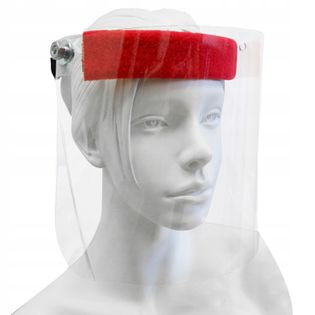 Przyłbica ochronna na twarz osłona twarzy regulowana po obwodzie podnoszona szybka ochraniacz chłonny napotnik