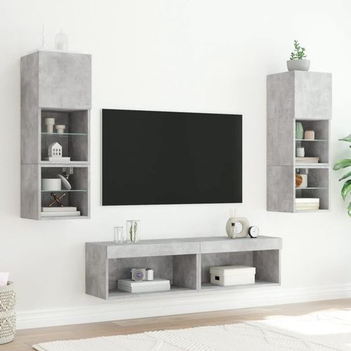 Szafka pod TV, z oświetleniem LED, szarość betonu, 60x30x30 cm na Arena.pl