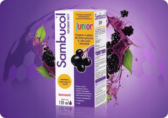 Sambucol Junior 6+ czarny bez, syrop na odporność 120 ml x2 + GRATIS zdjęcie 8