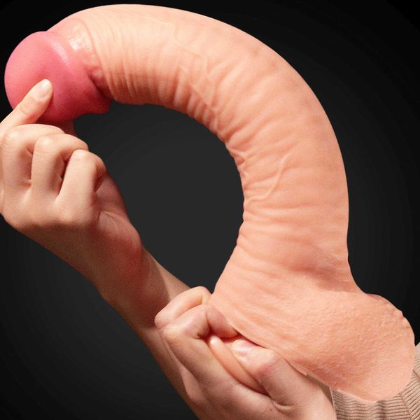 12"" Dual Layered Platinum Silicone Cock zdjęcie 8