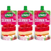 Łowicz Deser a la sernik z malinami na zimno 100 g x 3 sztuk