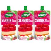 Łowicz Deser a la sernik z malinami na zimno 100 g x 3 sztuk